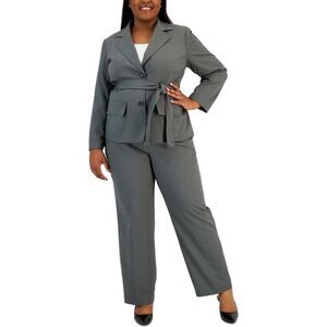 Le Suits Womens Tonal Stripe Belted Pant Suit, NWT